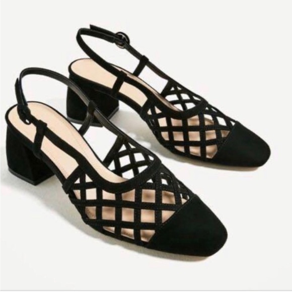 Zara Shoes - Zara cutout Elegant Black Women's Slingback Heels